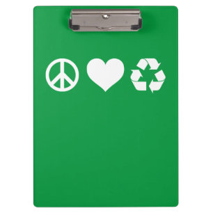 Liebe des Friedens Gerecycelt Klemmbrett