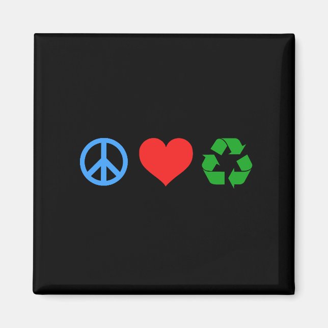 Liebe des Friedens Gerecycelt Magnet (Vorne)