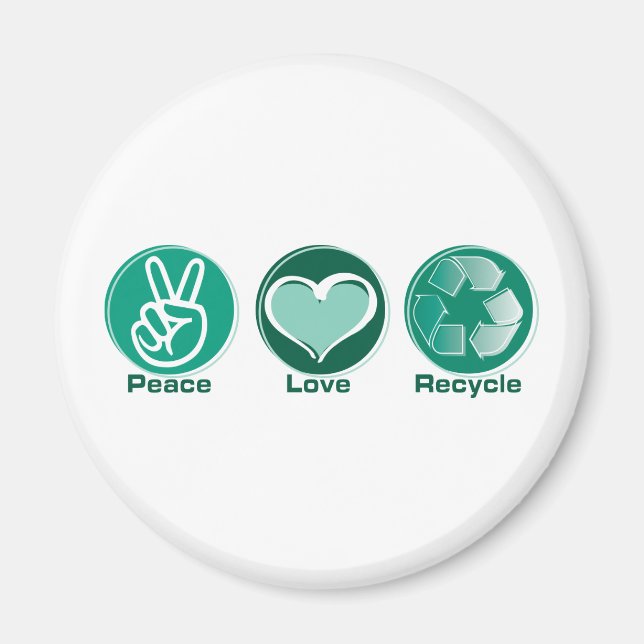 Liebe des Friedens Gerecycelt Magnet (Vorne)