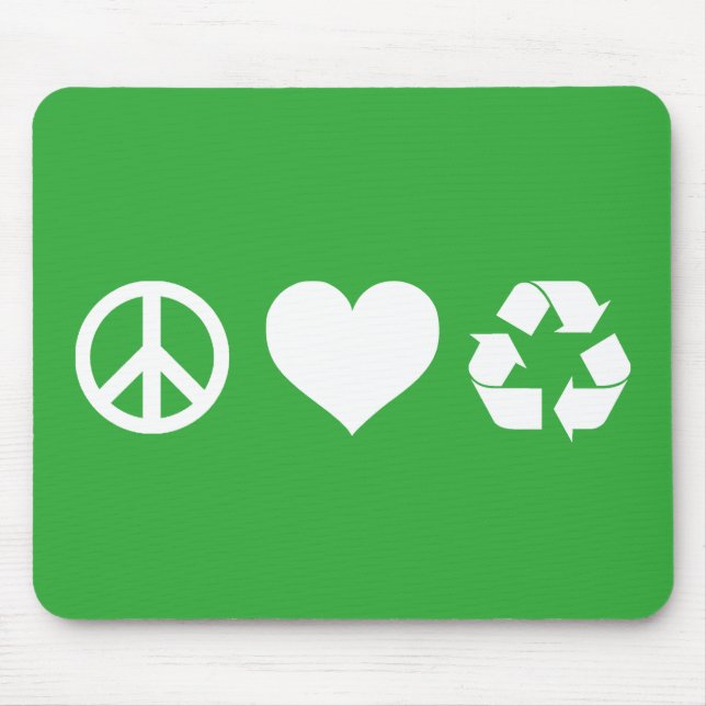 Liebe des Friedens Gerecycelt Mousepad (Vorne)