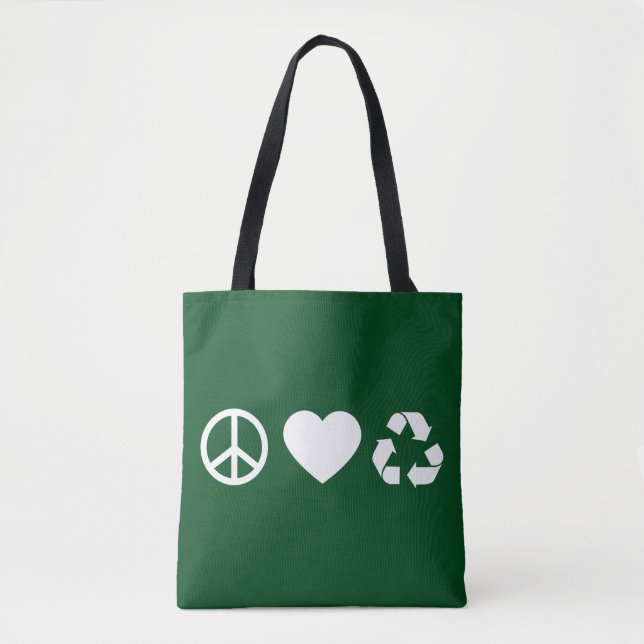 Liebe des Friedens Gerecycelt Tasche (Vorderseite)