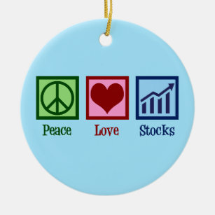 Liebe des Friedens hält Blue Stock Market Broker e Keramik Ornament