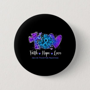 Liebe des Friedens heilt Aquamarine und Lila Sonne Button