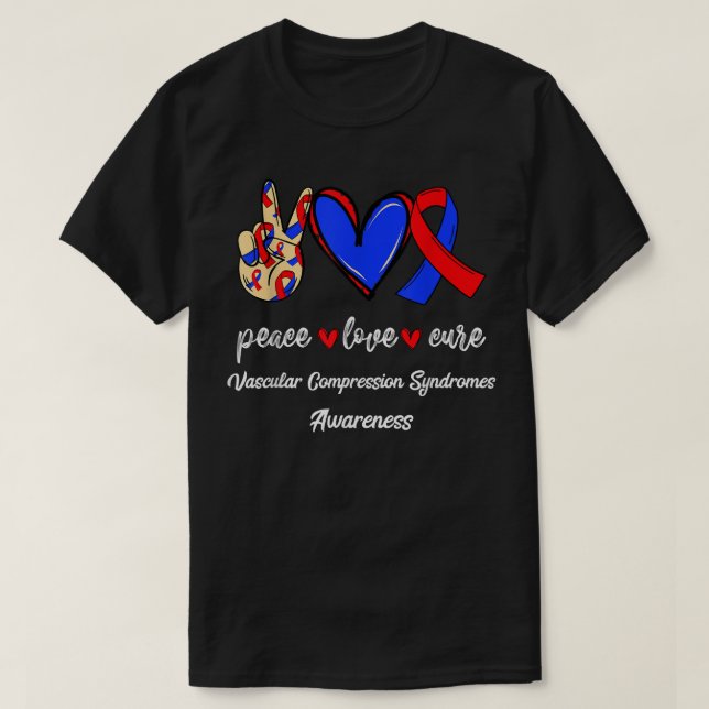 Liebe des Friedens heilt askuläre Kompressionssynd T-Shirt (Design vorne)