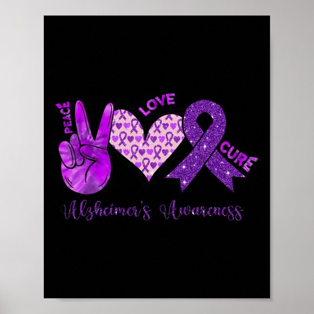 Liebe des Friedens heilt die Lila Alzheimer-Alzhei Poster (Vorne)