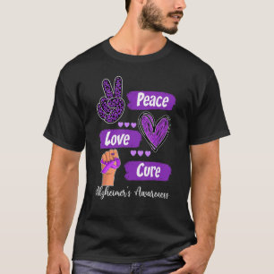 Liebe des Friedens heilt die Lila Alzheimer-Alzhei T-Shirt