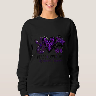 Liebe des Friedens heilt Lupus Awareness Messy Bun Sweatshirt