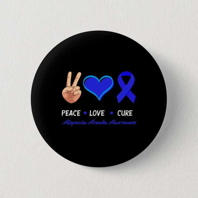 Liebe des Friedens Heilung Alopecia Areata Sensibi Button (Vorderseite)