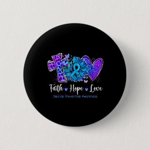 Liebe des Friedens Heilung Aquamariner und Lila So Button
