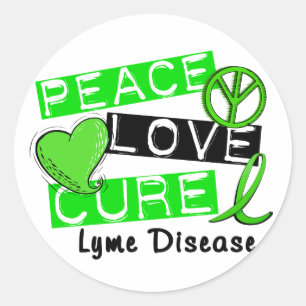 Liebe des Friedens Heilung der Lyme 1 Runder Aufkleber