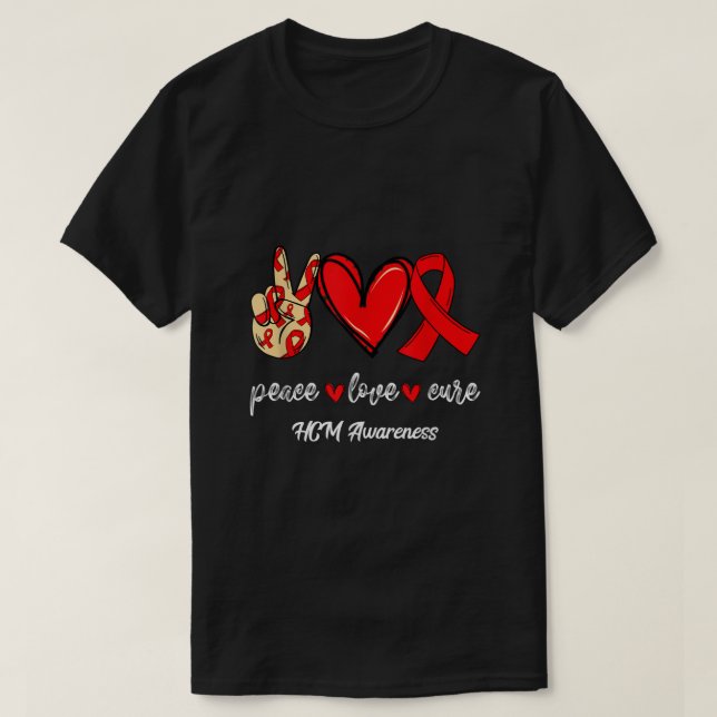 Liebe des Friedens Heilung hypertrophischer Kardio T-Shirt (Design vorne)