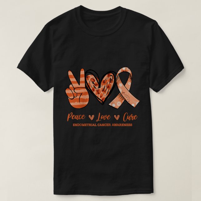 Liebe des Friedens Heilung von Blumenkrebs Endomet T-Shirt (Design vorne)