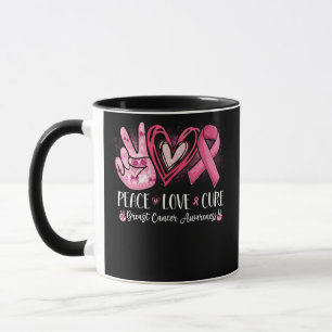 Liebe des Friedens Heilung von Brustkrebs Herz ros Tasse