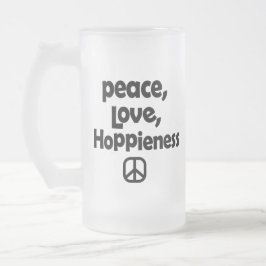 Liebe des Friedens Hoffnung Mattglas Bierglas