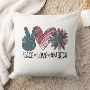 Liebe des Friedens in Amerika Kissen