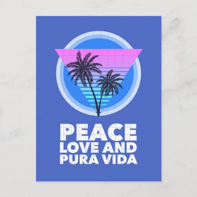 Liebe des Friedens in Costa Rica und Pura Vida Postkarte (Vorderseite)