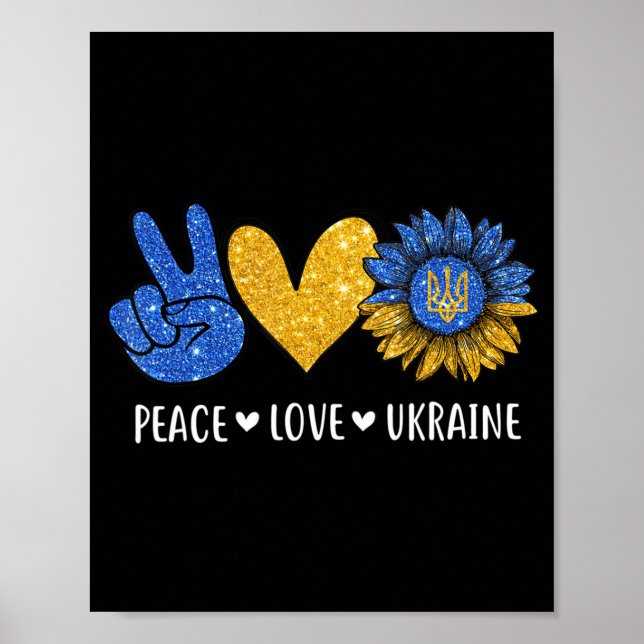 Liebe des Friedens in der Ukraine ukrainische Flag Poster (Vorne)