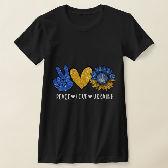 Liebe des Friedens in der Ukraine ukrainische Flag T-Shirt (Ablage )