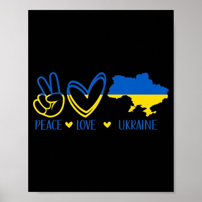 Liebe des Friedens in der Ukraine Unterstützung de Poster (Vorne)