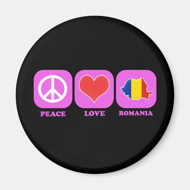 Liebe des Friedens in Rumänien Magnet (Vorne)