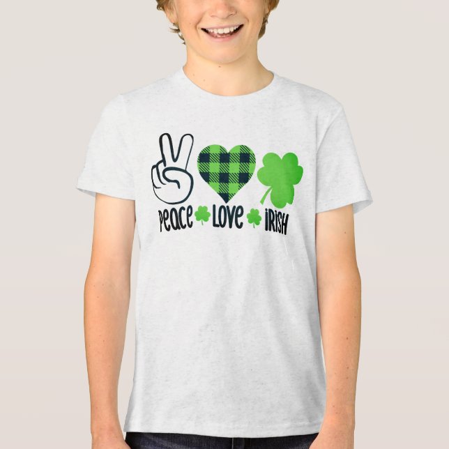 Liebe des Friedens Irish-60682 Tri-Blend Shirt (Vorderseite)