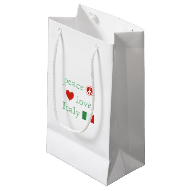 Liebe des Friedens Italien Herzensstiftung der Ita Kleine Geschenktüte (Vorderseite Schrägansicht)