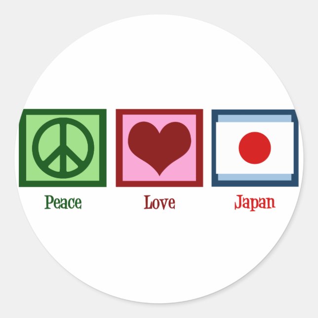 Liebe des Friedens Japan Runder Aufkleber (Vorderseite)