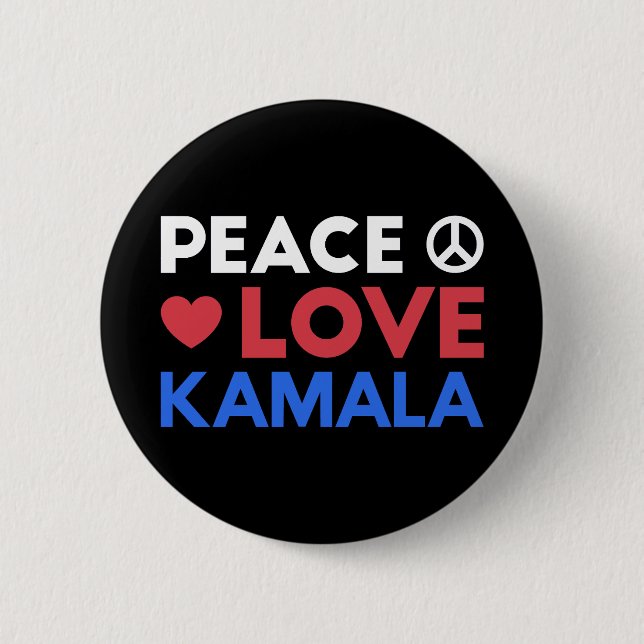 Liebe des Friedens Kamala I - Kamala Harris für de Button (Vorderseite)