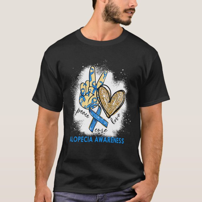 Liebe des Friedens Kur gebleicht Alopezie Bewussts T-Shirt (Vorderseite)
