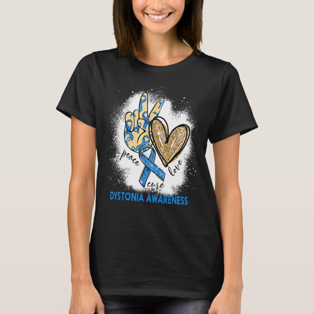 Liebe des Friedens Kur gebleicht Dystonie Bewussts T-Shirt (Vorderseite)