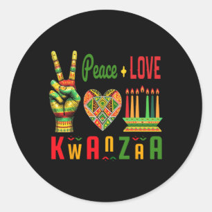 Liebe des Friedens Kwanzaa Kulturerbe Afrikas Kuns Runder Aufkleber