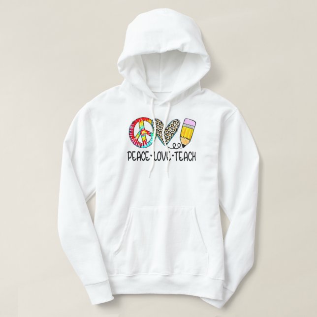 Liebe des Friedens Lehrer Leopard zurück zur Schul Hoodie (Design vorne)
