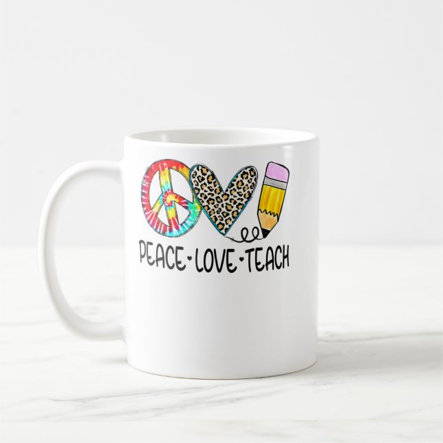Liebe des Friedens Lehrer Leopard zurück zur Schul Kaffeetasse (Links)