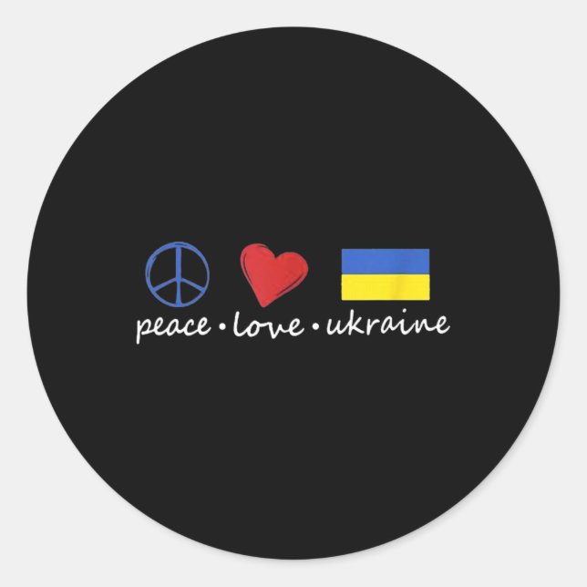 Liebe des Friedens mit Unterstützung der Ukraine - Runder Aufkleber (Vorderseite)
