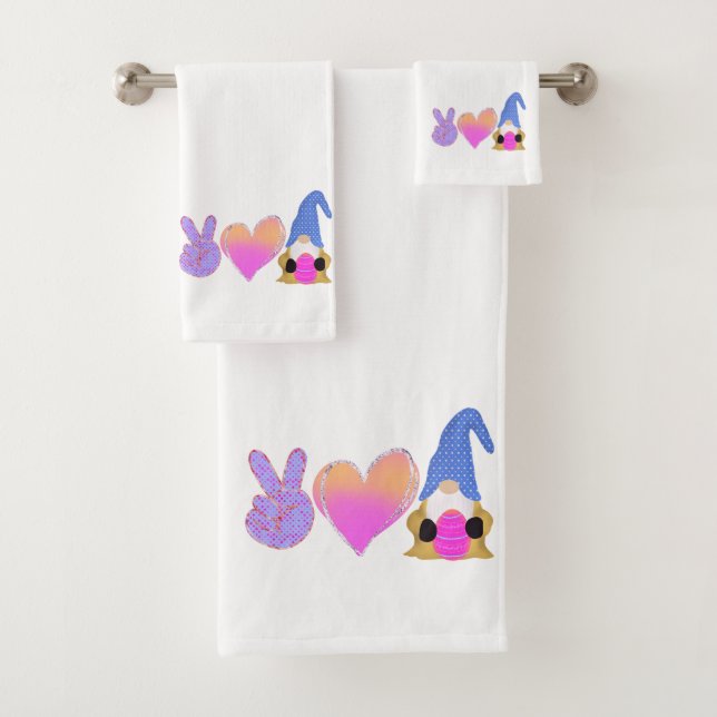 Liebe des Friedens | Niedliche Osterpastelierung Badhandtuch Set (Insitu)