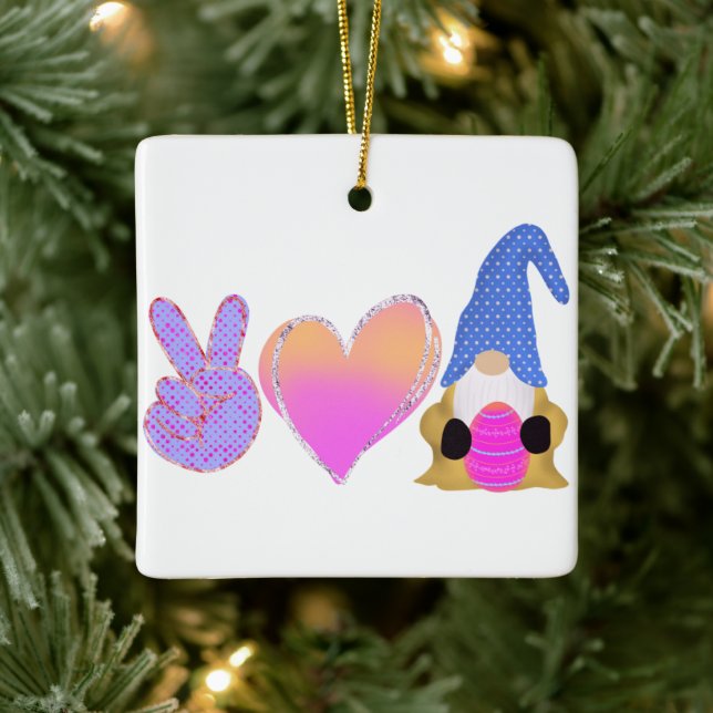 Liebe des Friedens | Niedliche Osterpastelierung Keramikornament (Baum)