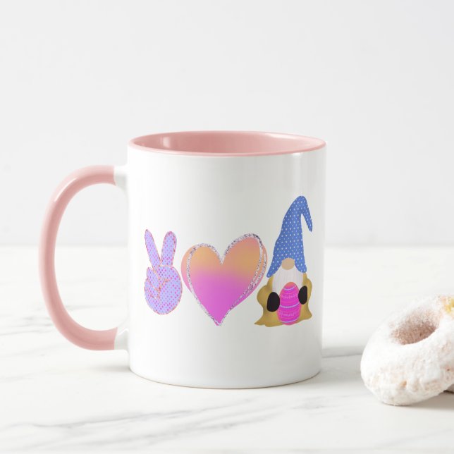 Liebe des Friedens | Niedliche Osterpastelierung Tasse (Mit Donut)
