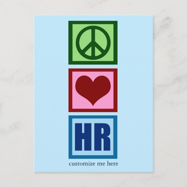 Liebe des Friedens Personalisierte Humanressourcen Postkarte (Vorderseite)