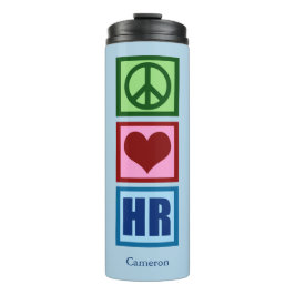 Liebe des Friedens Personalisierte Humanressourcen Thermosbecher