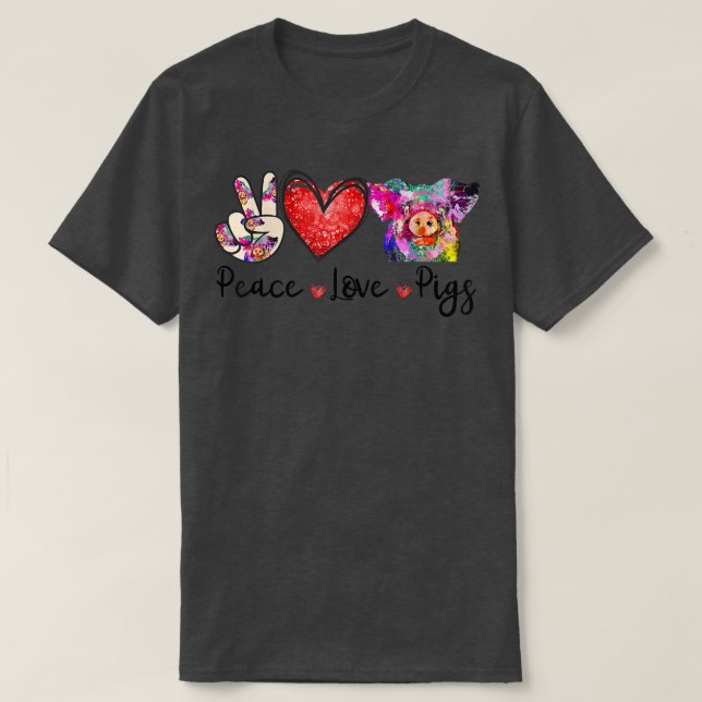 Liebe des Friedens Schweine Funny Pig Lover Bauer  T-Shirt (Design vorne)