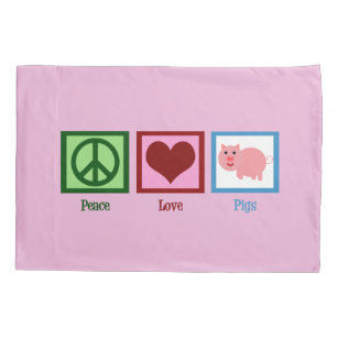 Liebe des Friedens Schweine Kissenbezug