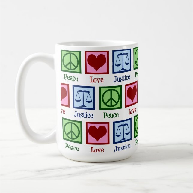 Liebe des Friedens - Skala der Richter des Niedlic Kaffeetasse (Links)