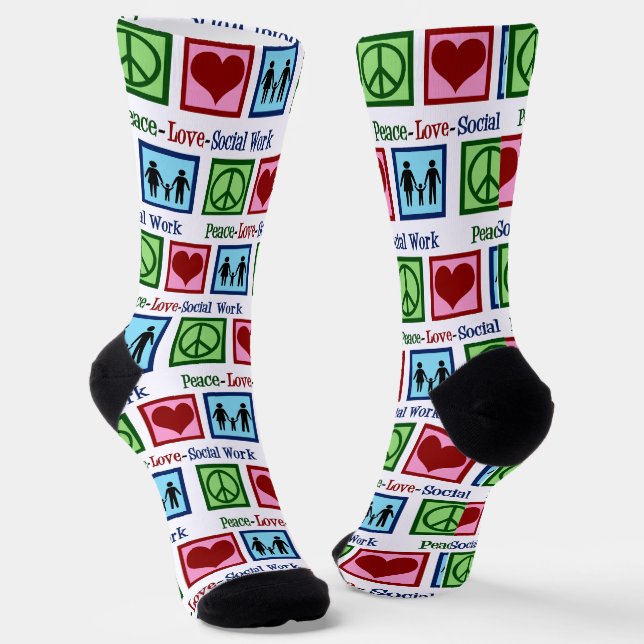 Liebe des Friedens Sozialarbeit Niedlich Sozialarb Socken (Gewinkelt)