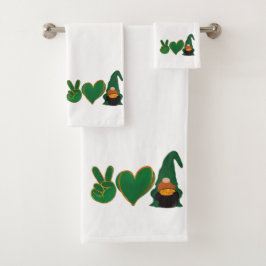 Liebe des Friedens | St Patrick's Day Sublimation Badhandtuch Set