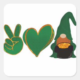 Liebe des Friedens | St Patrick's Day Sublimation Quadratischer Aufkleber
