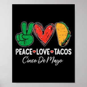 Liebe des Friedens Tacos Cinco De Mayo Party Fiest Poster