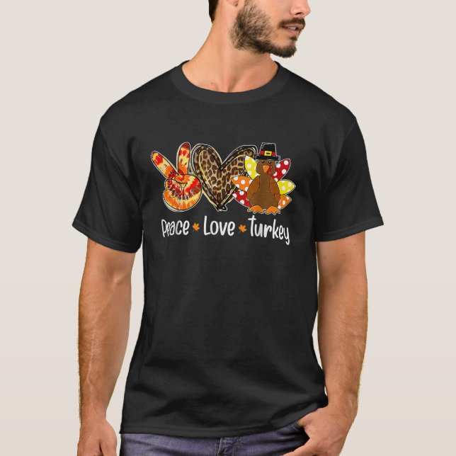Liebe des Friedens Türkei Pumpkin Gobble Türkei Th T-Shirt (Vorderseite)