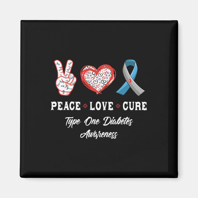Liebe des Friedens Typ 1 Diabetes Bewusstsein Männ Magnet (Vorne)