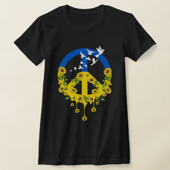 Liebe des Friedens Ukraine Dove Ukraine Sonnenblum T-Shirt (Ablage )