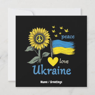 Liebe des Friedens Ukraine Sonnenblumenflagge mit  Einladung